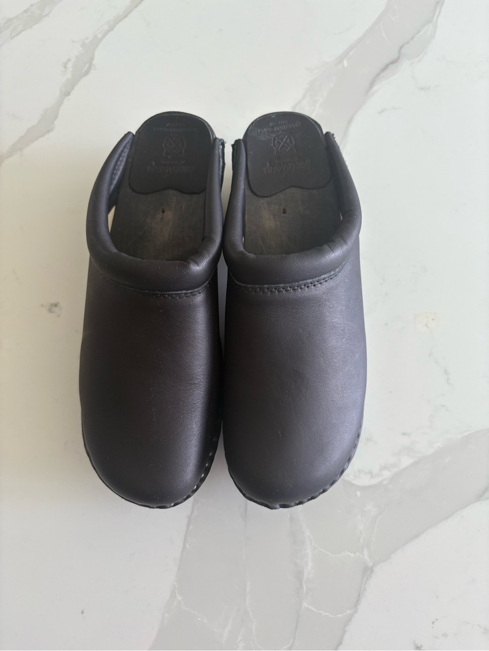 Troentorp Leather Slip-On Clogs Black - Women's Mules 37/7 Sweden